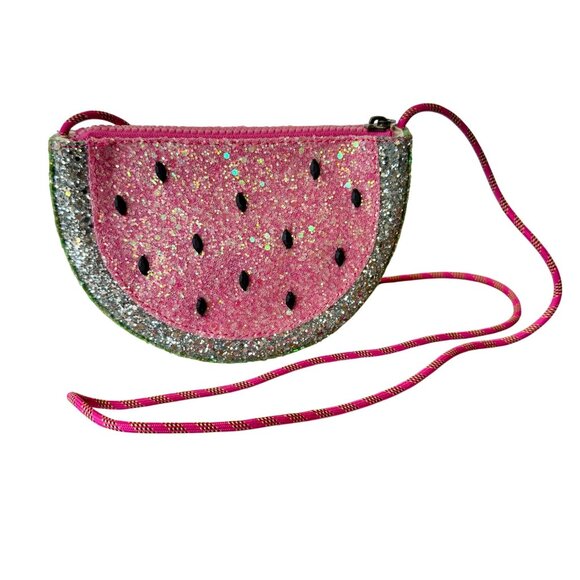 Crewcuts Other - CREWCUTS Glitter Watermelon Crossbody Bag Girls Pink & Green Fruit Sparkle Purse